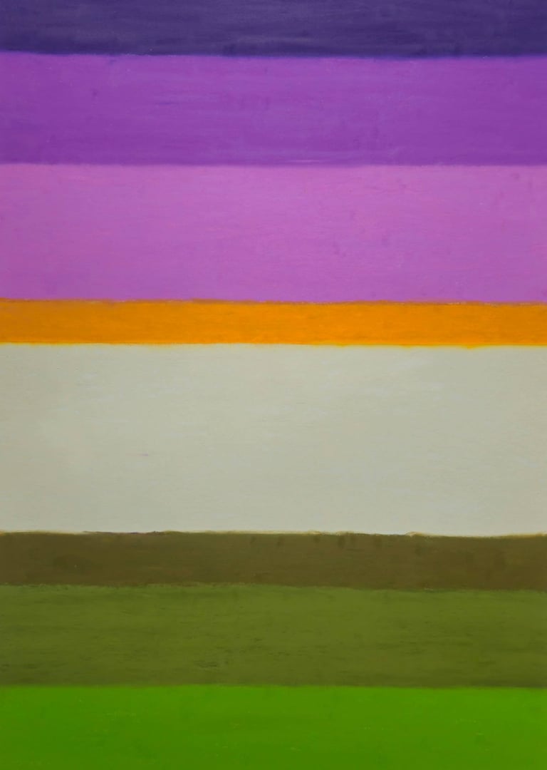 Landscape Drawing by Tim Grosvenor, a pastel on paper from 2025, featuring a minimalist horizon with
