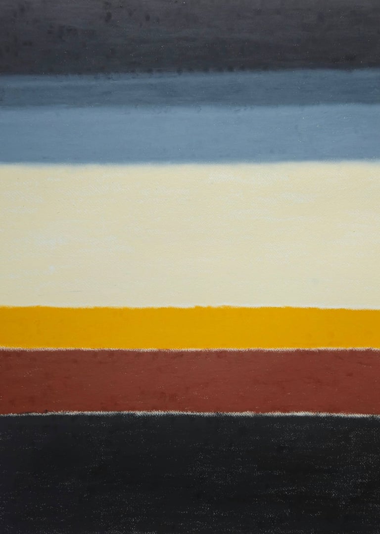 Landscape Drawing by Tim Grosvenor, a pastel on paper featuring a serene, minimalist horizon created