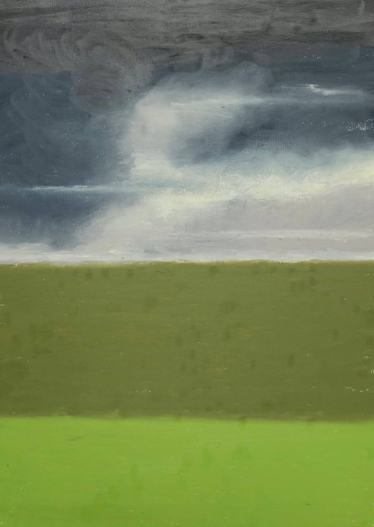 Zeeland #12 drawing by Tim Grosvenor, pastel on paper capturing serene horizons and gentle colors in