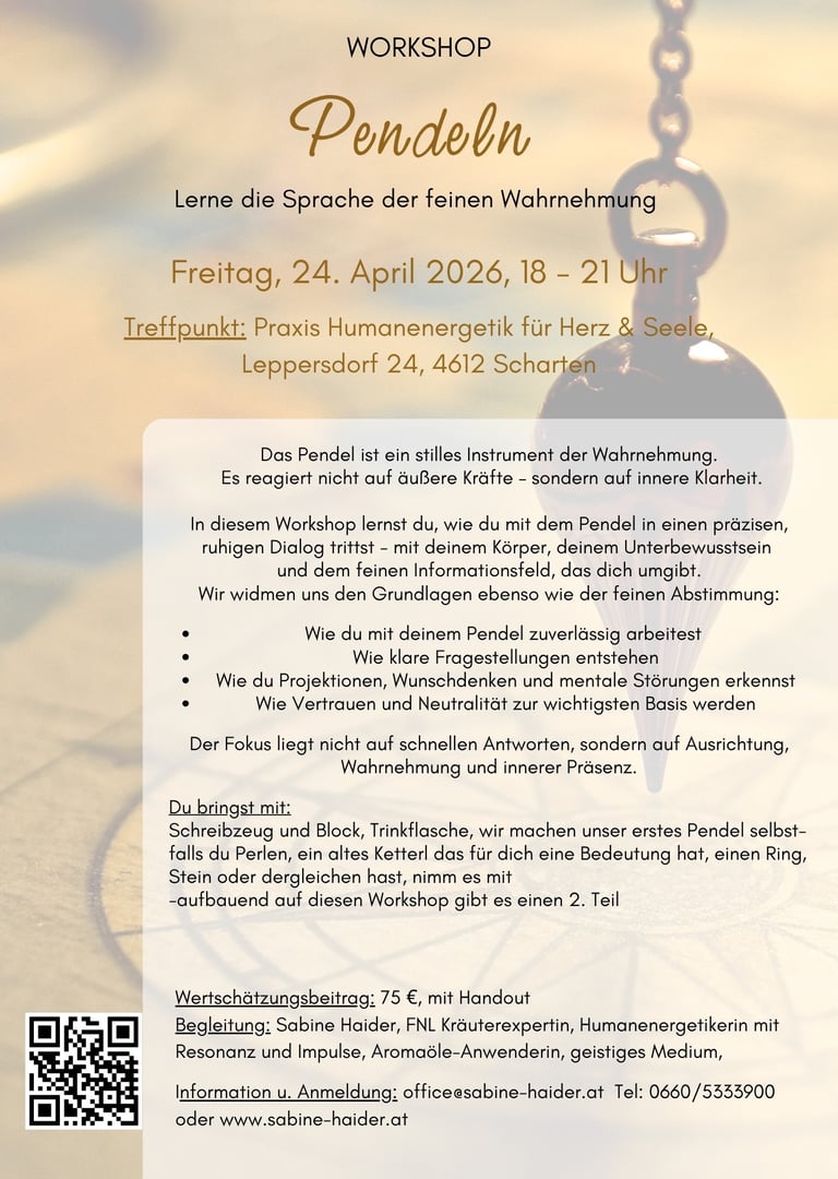 Pendeln - lerne die Sprache der feinen Wahrnehmung