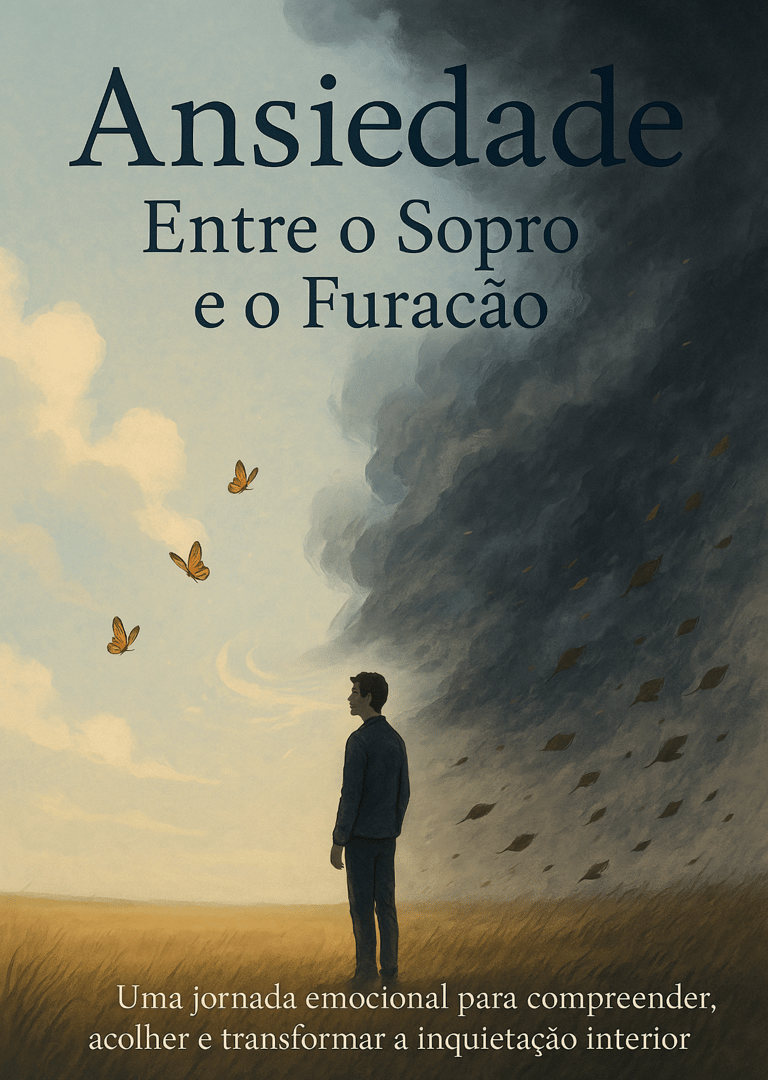 Capa do e-book Ansiedade: Entre o Sopro e o Furacão — guia de controle da ansiedade