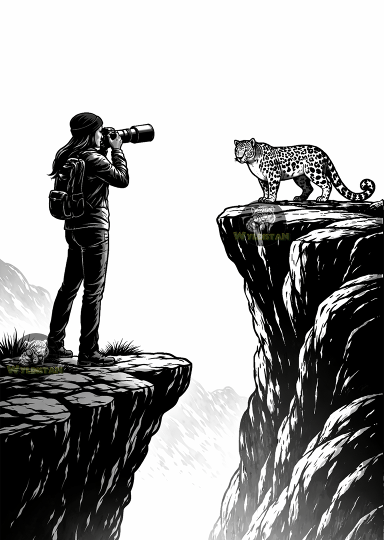 Snow leopard viewing angle at Kibber Wildlife Sanctuary