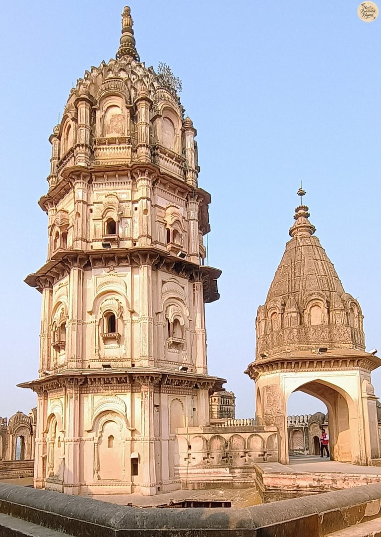 Lakshmi Temple terrace View - featuring Bundela-style shikhara, Orchha