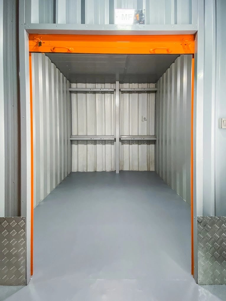 Inside view of IN SAFE’s storage unit setup at Storage Keys facility