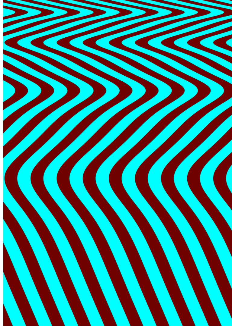 a blue and black abstract pattern of wavy lines and wavy lines