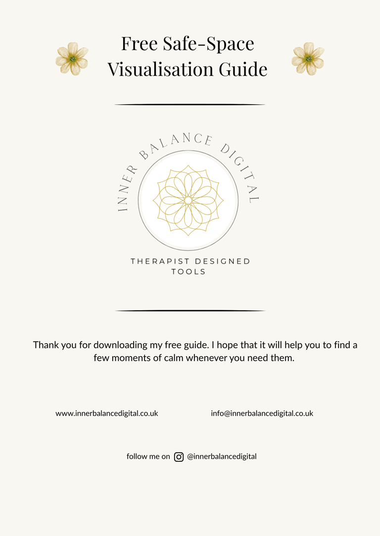 Safe Space Visualisation Guide - therapist-designed guide mockup