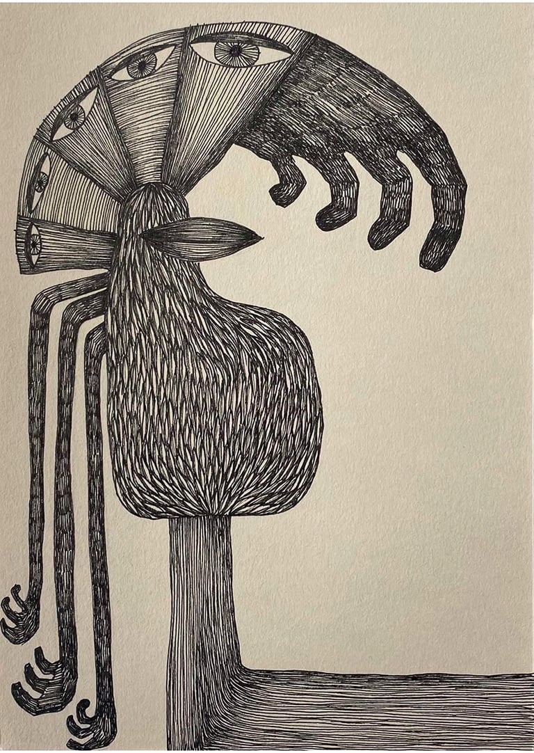 dessin abstrait encre noire