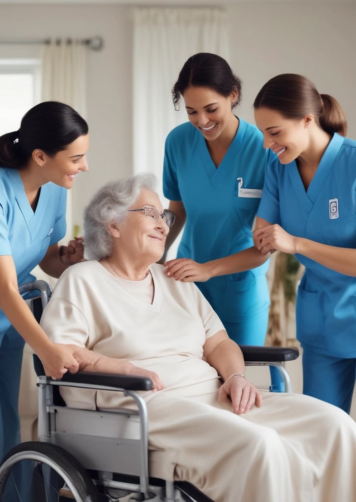 Caregiver with elderly woman