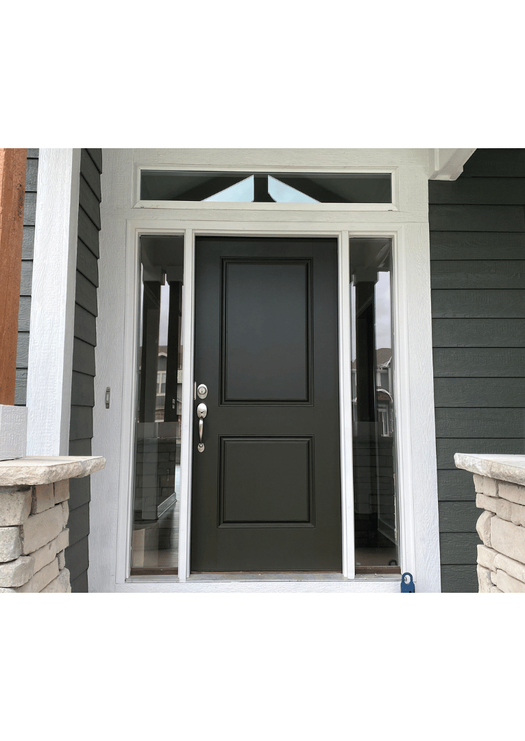 Black door for xeriscaping