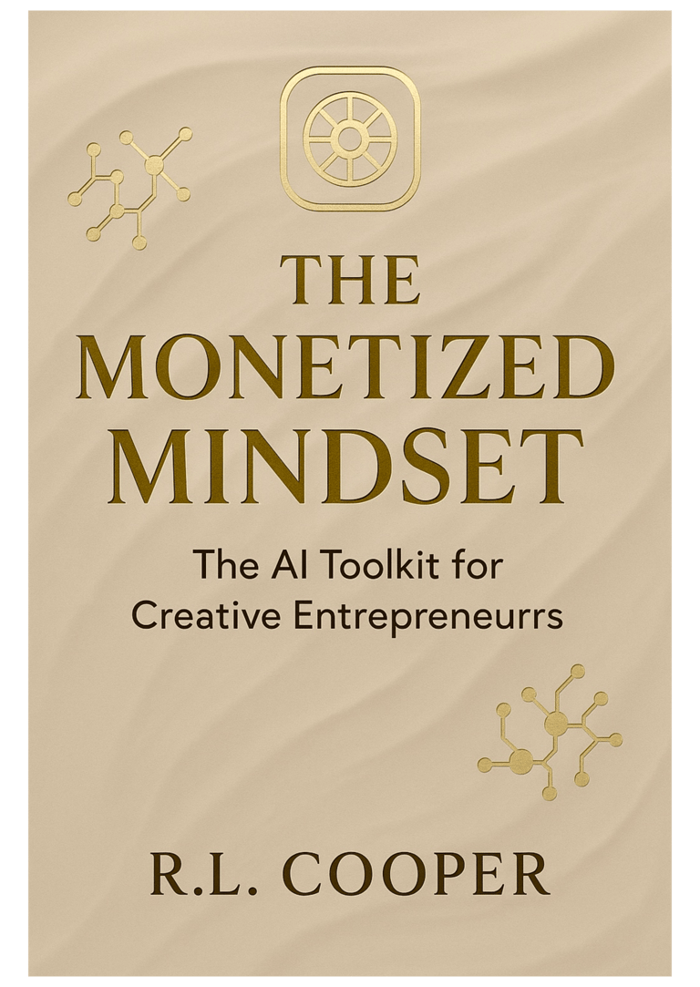 The Monetized Mindset eBook cover – beige and gold digital design 