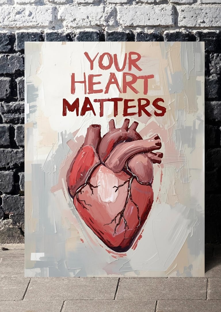 Bold painting of a heart, heart wall art, heart painting vivmadeit wall art