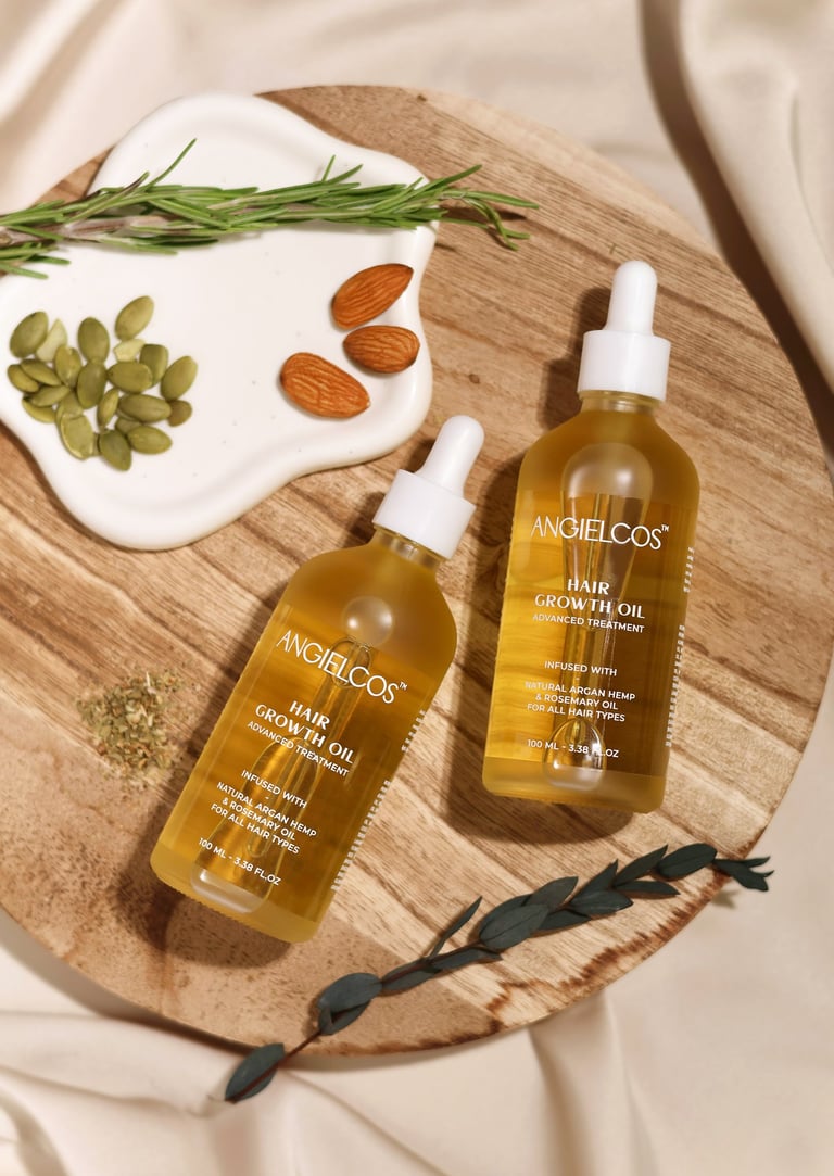 Hair growth oil lifestyle shots