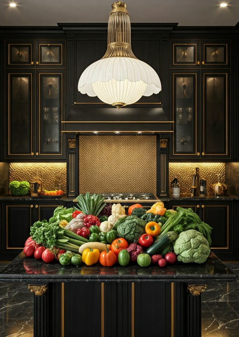 Whole food plant based in luxurious kitchen
