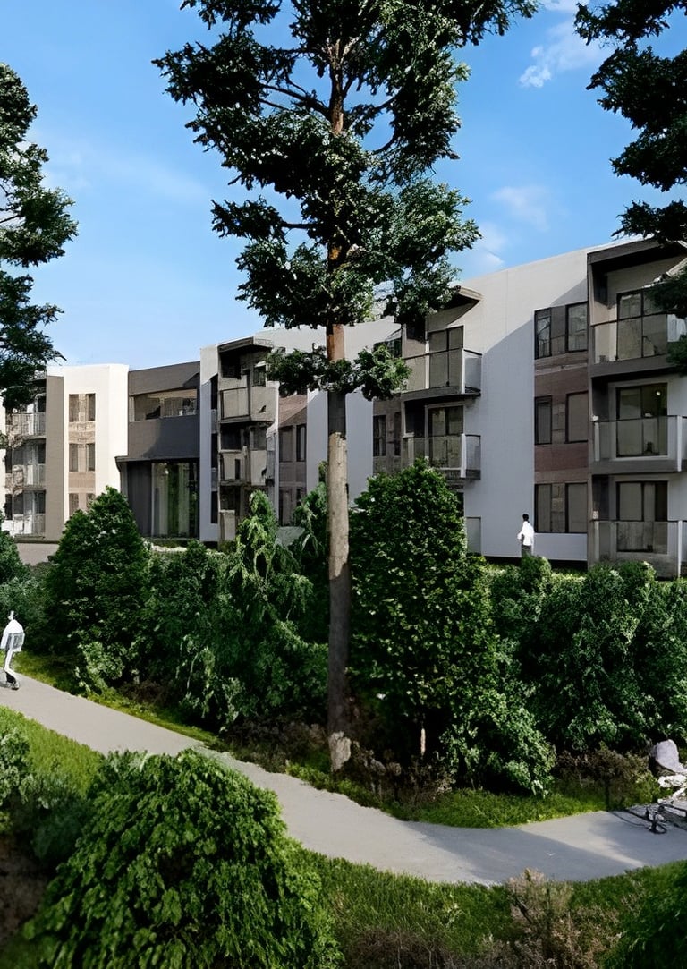 Back view of Lifestyle Enclave which is a residential building under Plexus Development Group