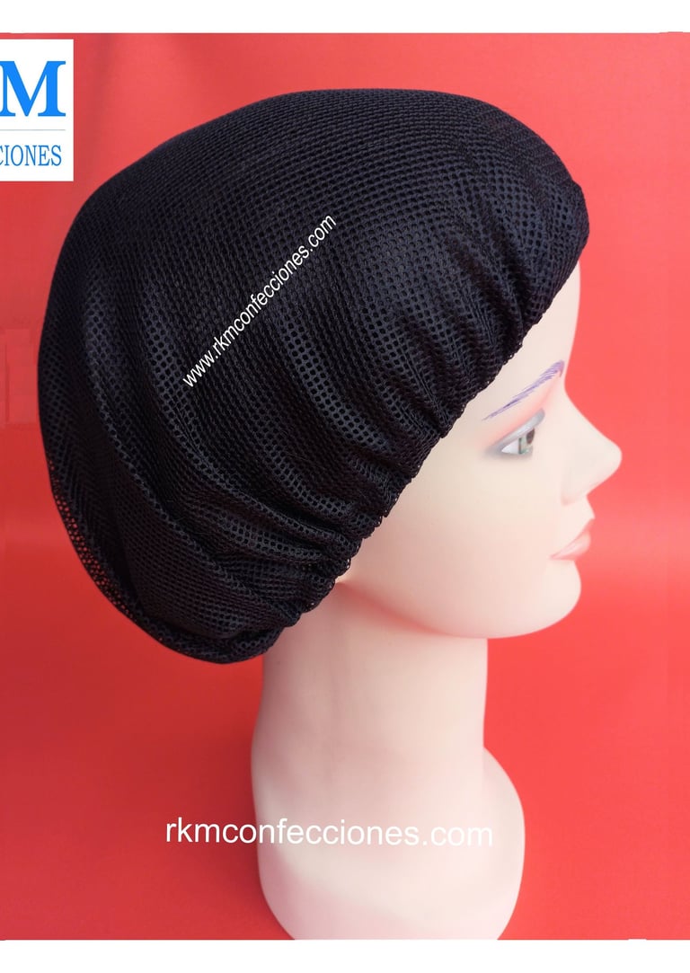 Tocas reutilizables Malla Negro Resistente-Cofias de Tela-MODELO 03