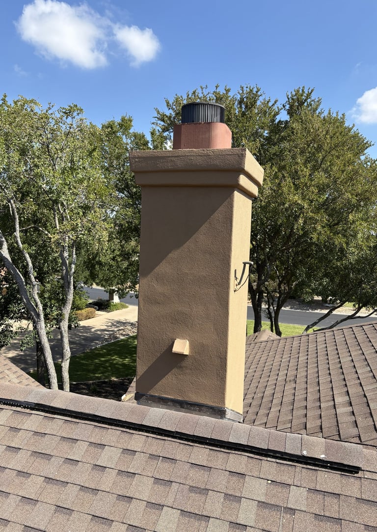 no more cracks after repair on stucco chimney