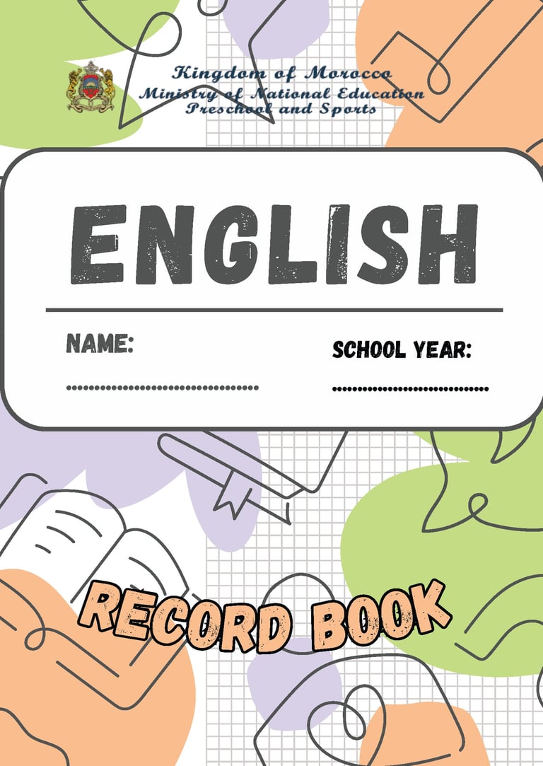Record book cover page for Moroccan English teachers
