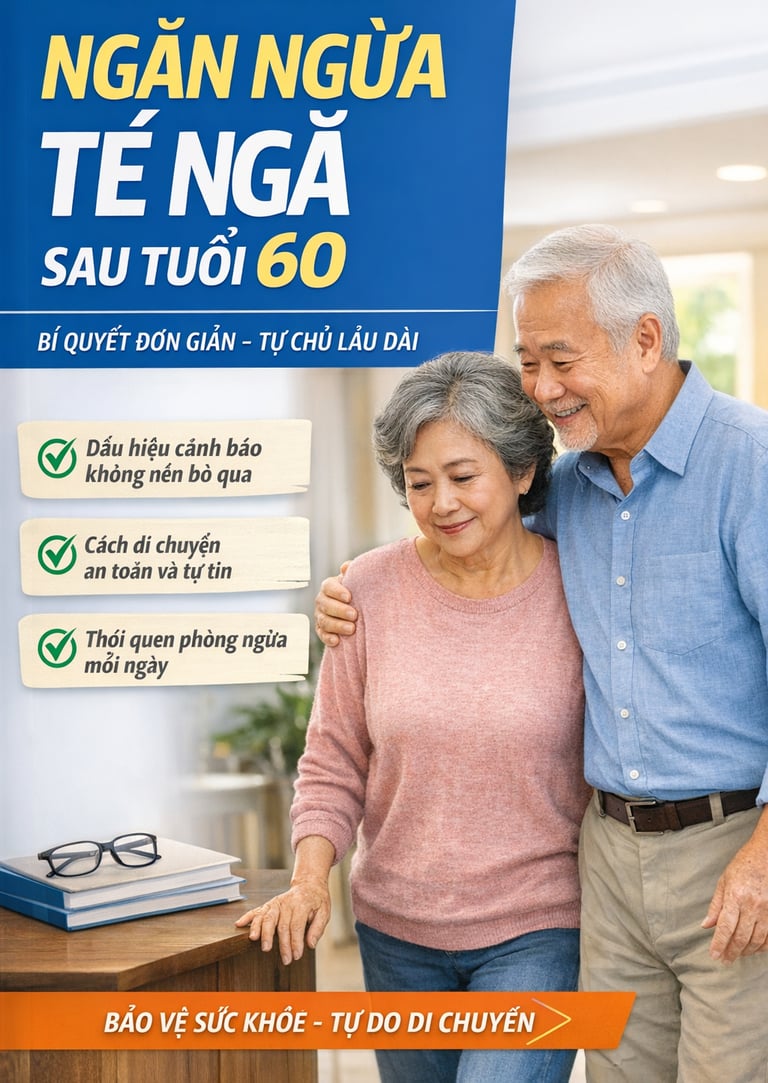 Ngăn ngừa té ngã sau tuổi 60. Hướng dẫn thực tế, dễ áp dụng giúp người cao tuổi đi lại an toàn, tự t