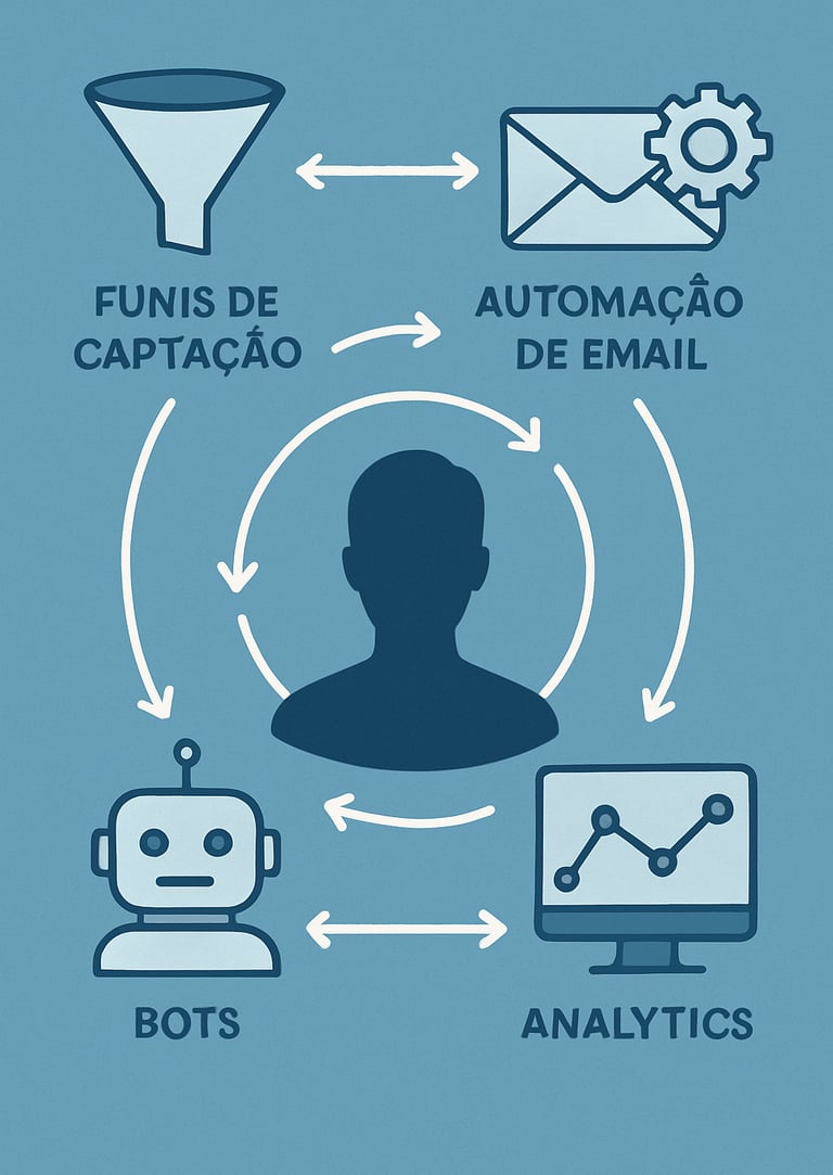 Diagrama-fluxo-complexo-mostrando-diferentes-sistemas-conectados-funis-captação-automação-email-bots