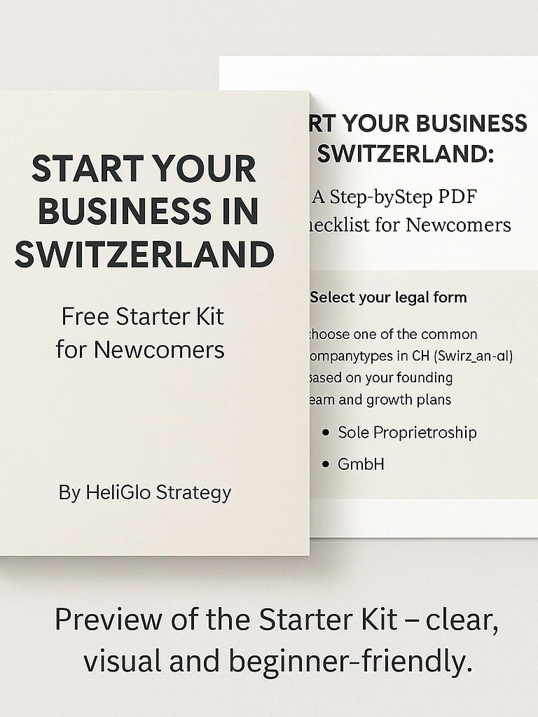 Free starter kit for swiss business - PDF by HeliGlo