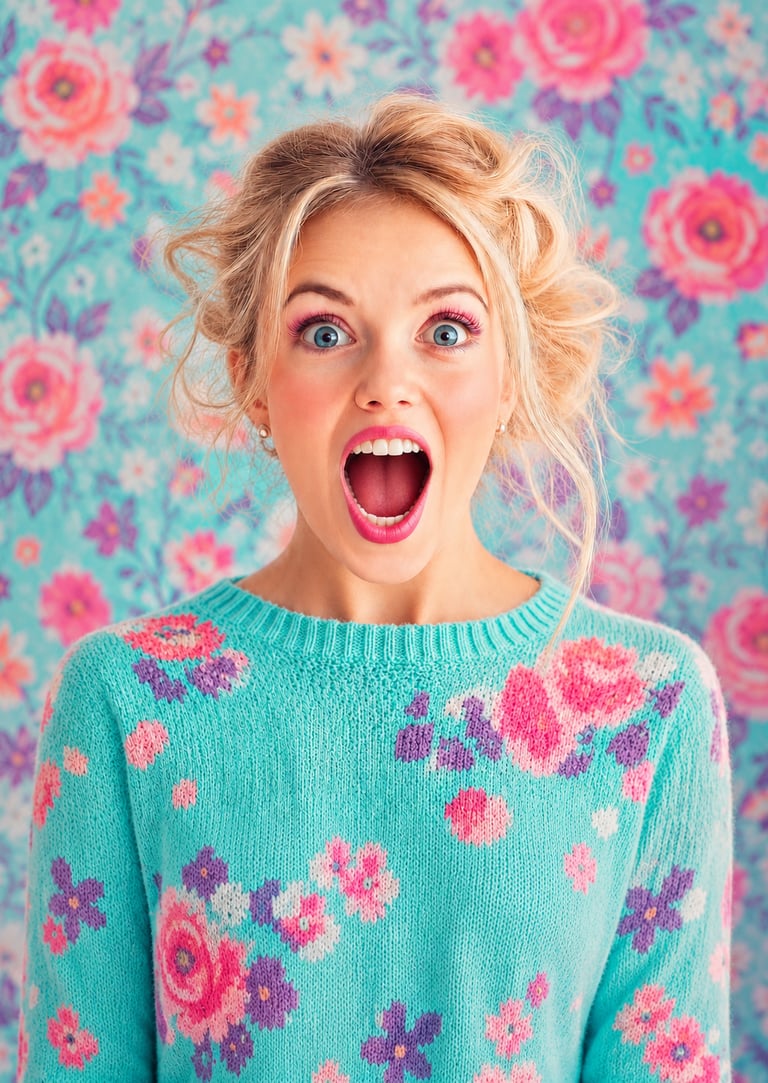 Femme expressive et joyeuse, identité visuelle pleine de personnalité par M.I.U.