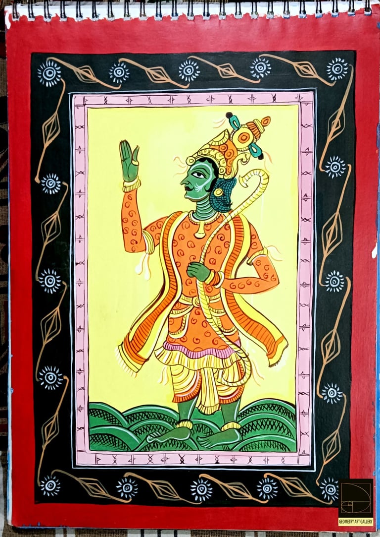 pattachitra art of hindu god rama from ramayana scripture