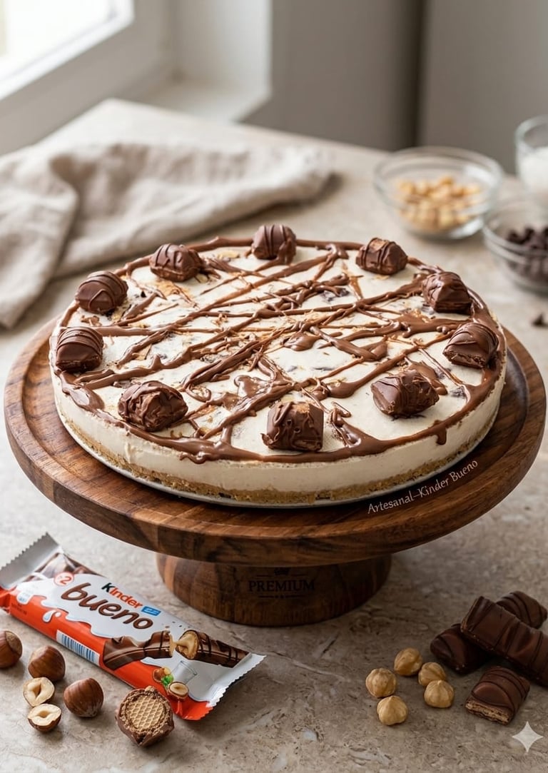 Pay frio de chocolate, hecho con kinder bueno