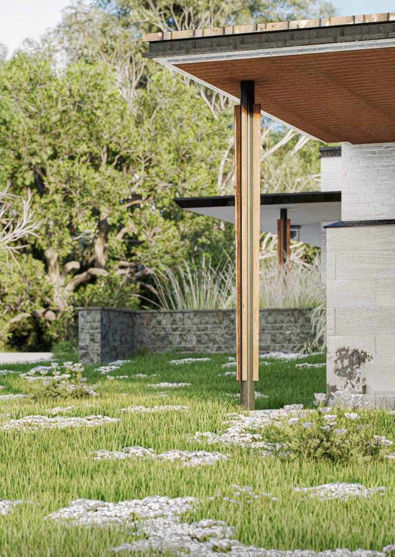Rendu 3D architecture contemporaine avec terrasse – BenRaff Studio