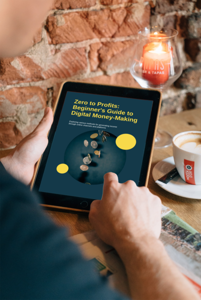 a man holding a tablet computer and looking at a tablet