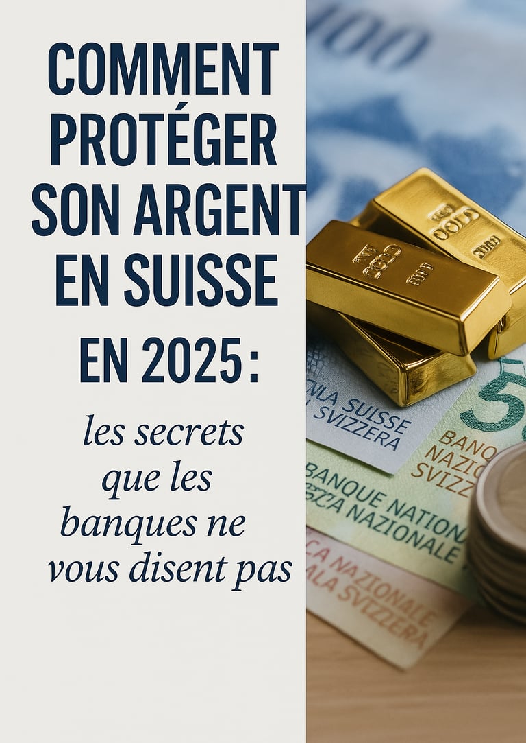 « Photographie réaliste d’un coffre-fort ouvert contenant des lingots d’or, des liasses de francs