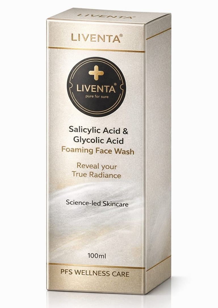 Liventa face wash - salicylic acid + glycolic acid
