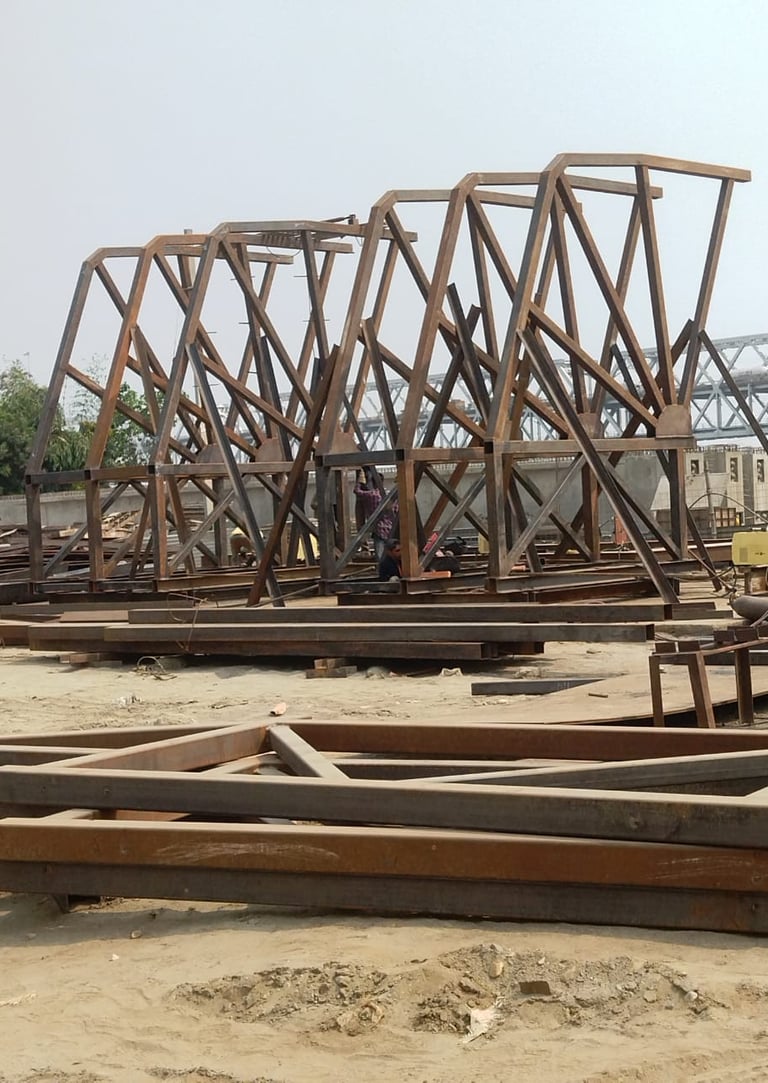 Brahmaputra River 4 Lane Bridge Pier Cap Shuttering, Jogighopa, Assam