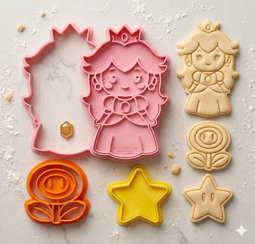 Juego de cortadores y sellos para galletas de la Princesa