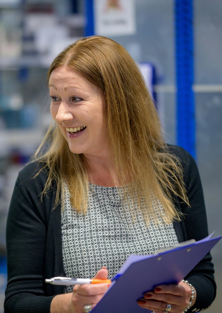 Professional employee working in a warehouse