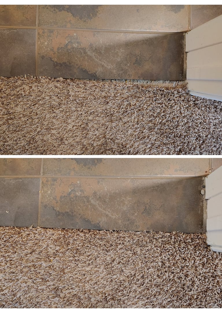 A cat had scratched and dameged this carpet in Bluffdale, UT and was completly repaired back to new.