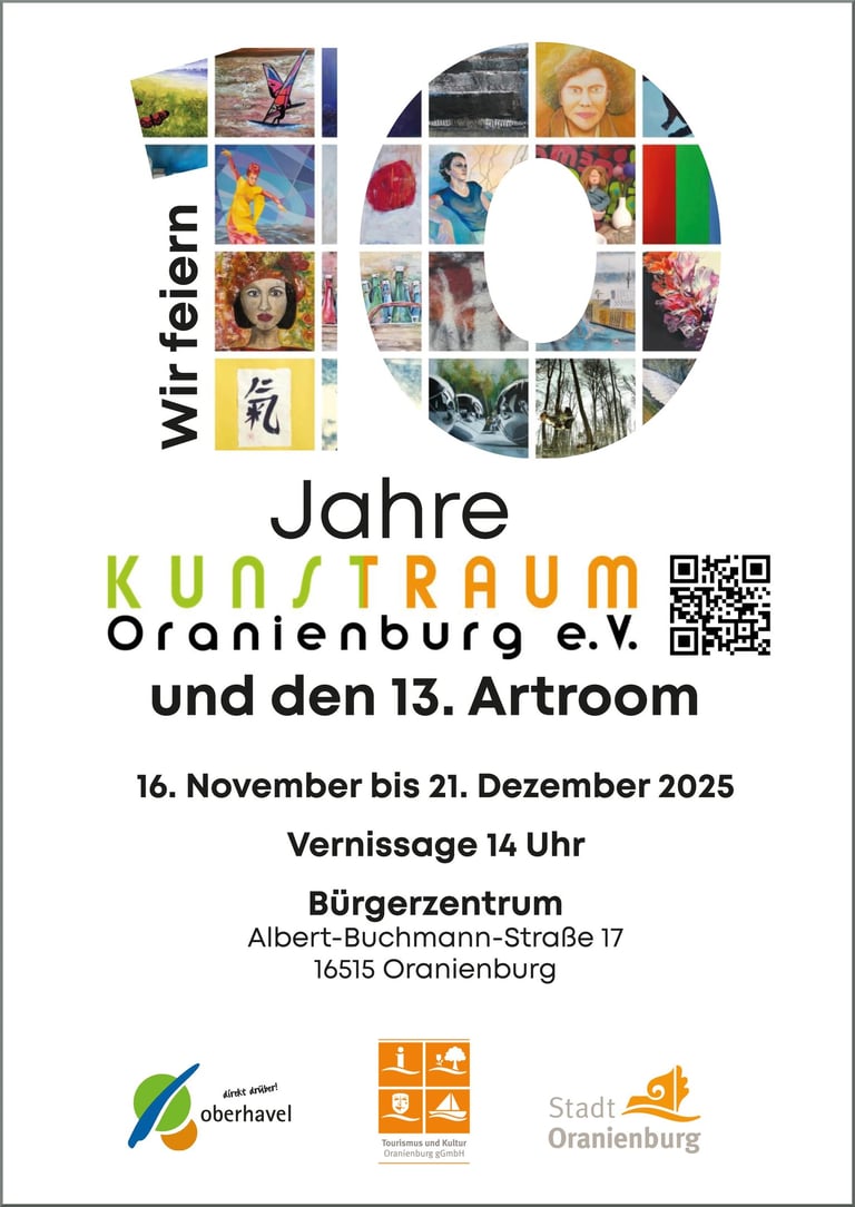 Plakat 10 Jahre Kunstverein-Oranienburg und 13. ArtRoom 2025