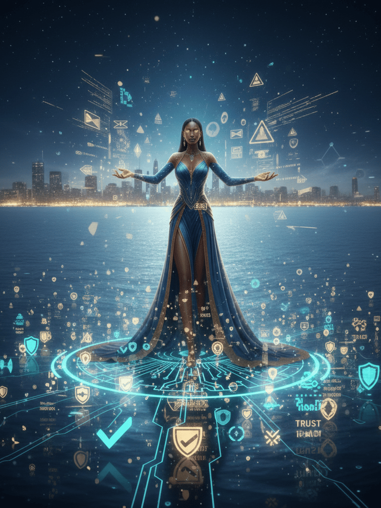 Female AI strategist navigating trust-driven AI future best ai course