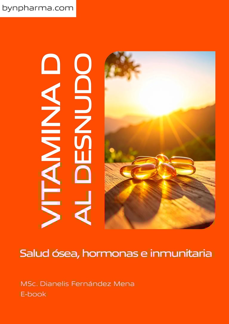 Ebook sobre vitamina D, detallando sus beneficios para la salud ósea, hormonal e inmunitaria