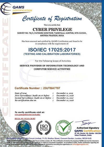 ISO IEC 17025 2017 Certified Cyber Privilege Compliance Certifications 8977308555
