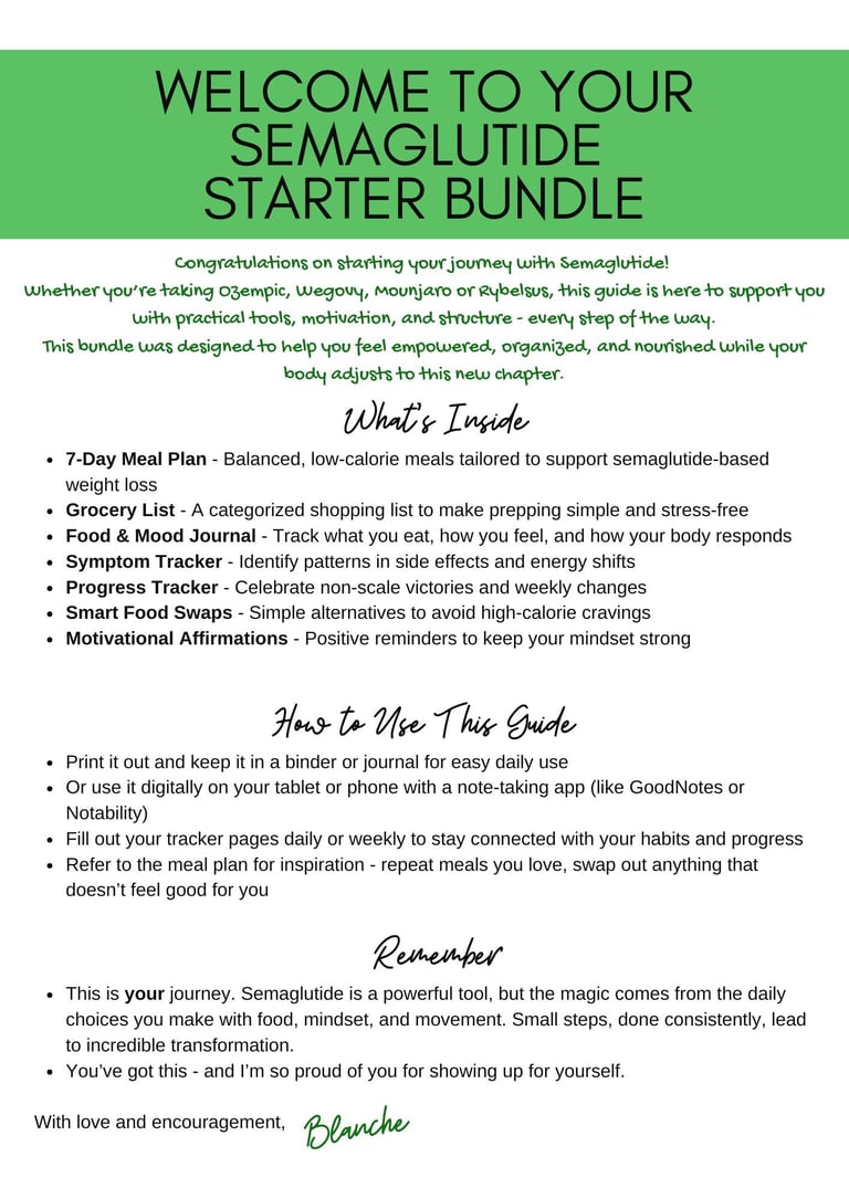 Download your Free Semaglutide Weight Loss Starter Kit