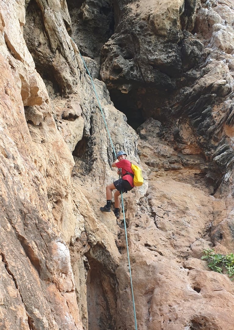thailand krabi railay abseiling rock climbing
