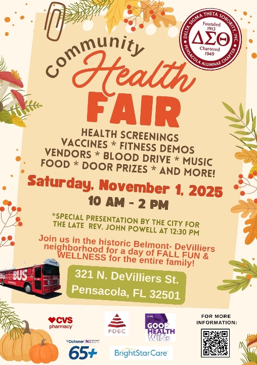 sickle cell disease association of Escambia image of Health Fair, Nov 1 from 10 am - 2 pm