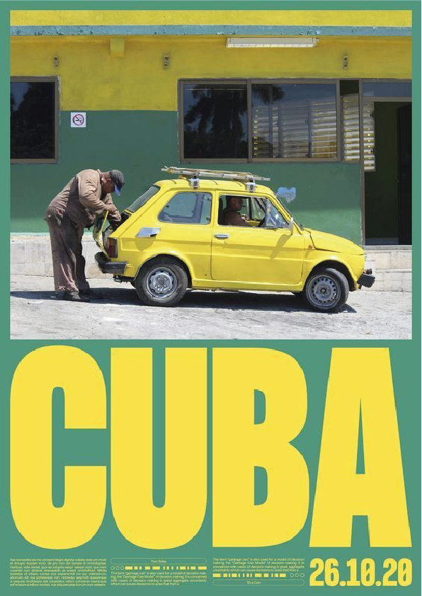 Poster d'inspiration sur Cuba en Vert et Jaune