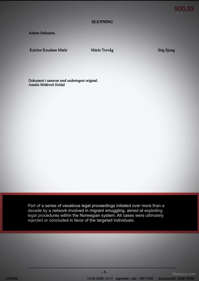 قرار محاكم الغرب، برفض استئناف زينب عبد الكريم بتاريخ 19. March 2026