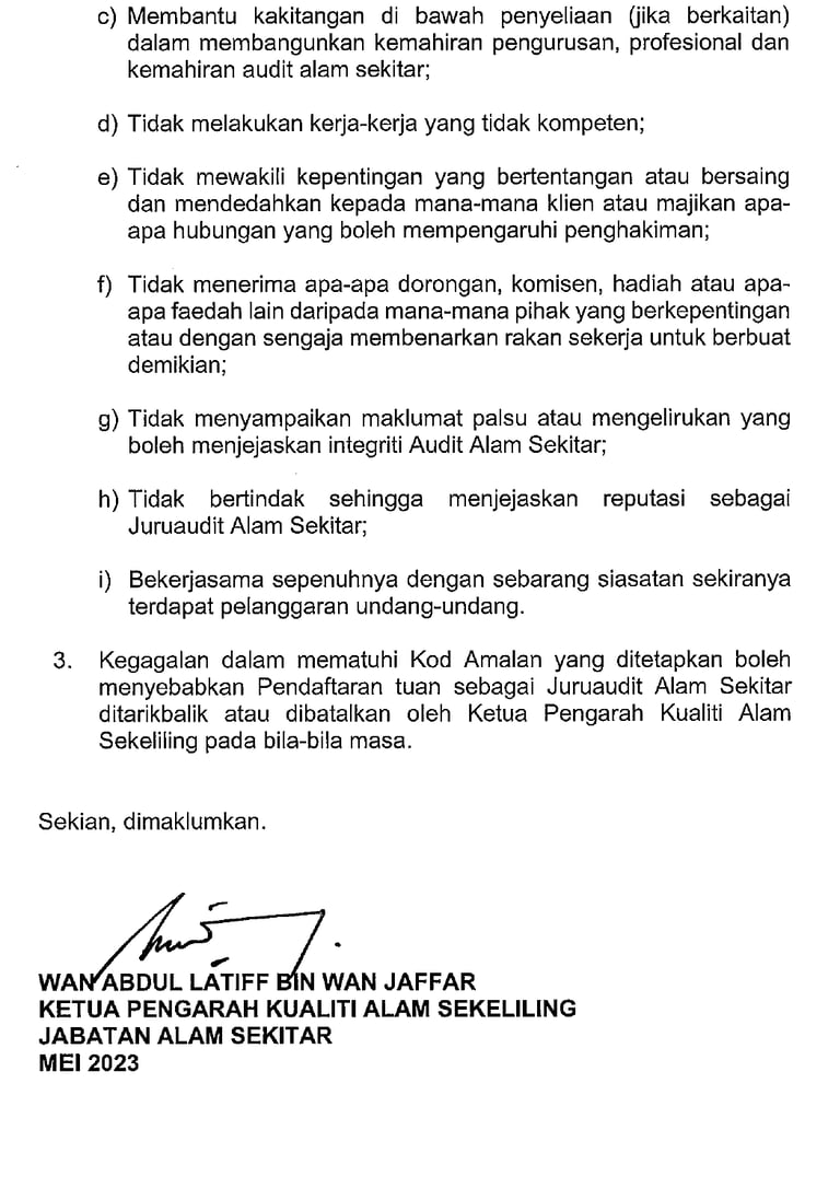 Auditor Certificate