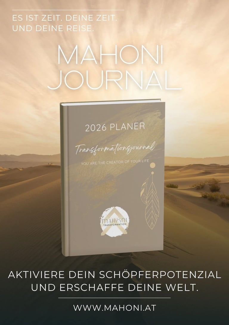 Mahoni Transformationsjournal 2026 für persönliche Entwicklung, Reflexion und bewusste Lebensgestaltung.