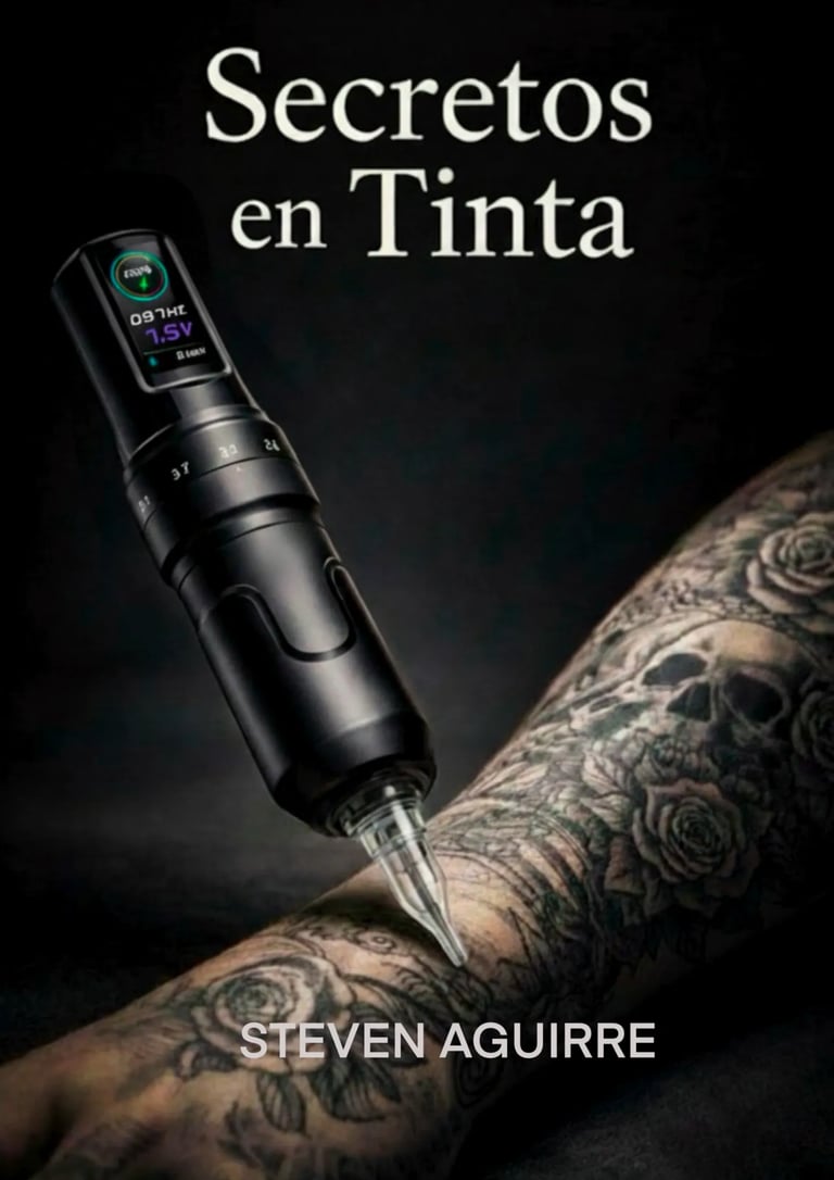 Portada del libro de tatuajes Secretos en Tinta, guía profesional sobre técnica y errores comunes de