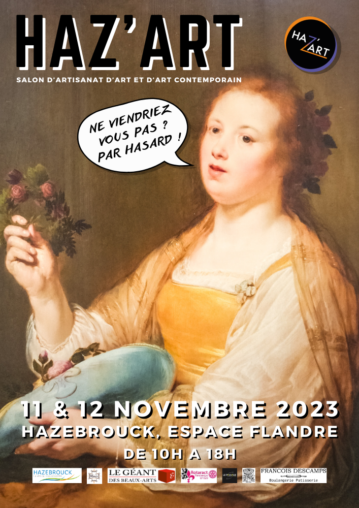 Affiche du Salon d'Art se déroulant du 11 au 12 Novembre 2023 à Hazebrouck - France