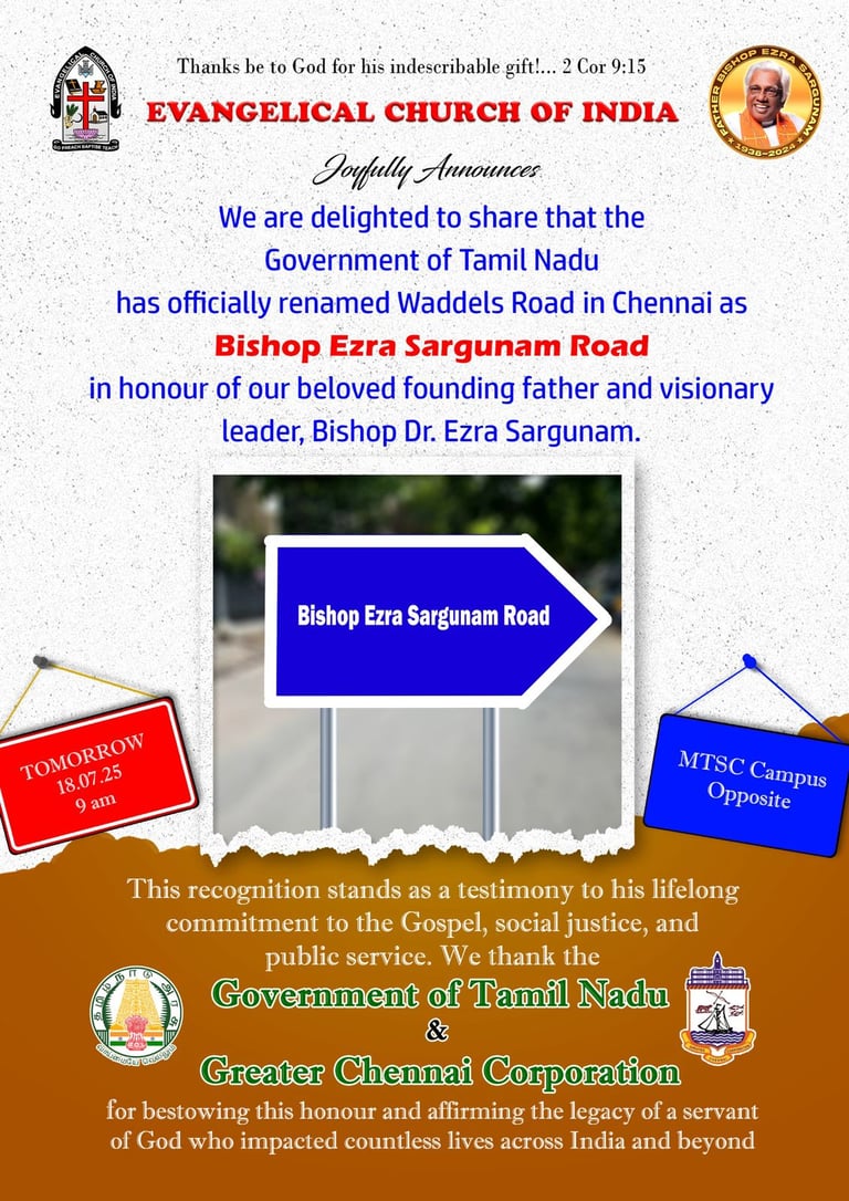 Bishop Ezra Sargunam Road