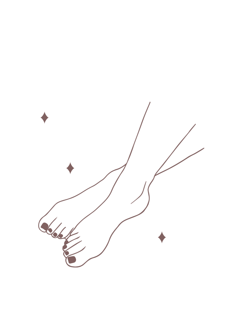 Illustratie van gezonde en verzorgde voeten met een elegante uitstraling.